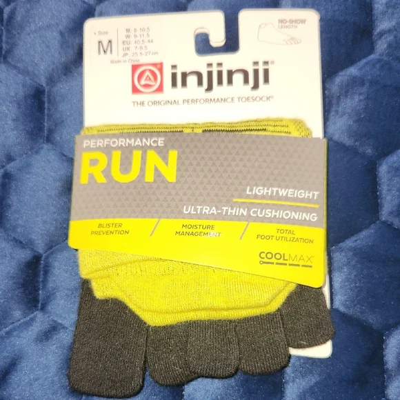 Injinji Performance Toesocks 1 Pair Yellow & Black Pair and 1 Gray Pair Size M - Picture 3 of 5
